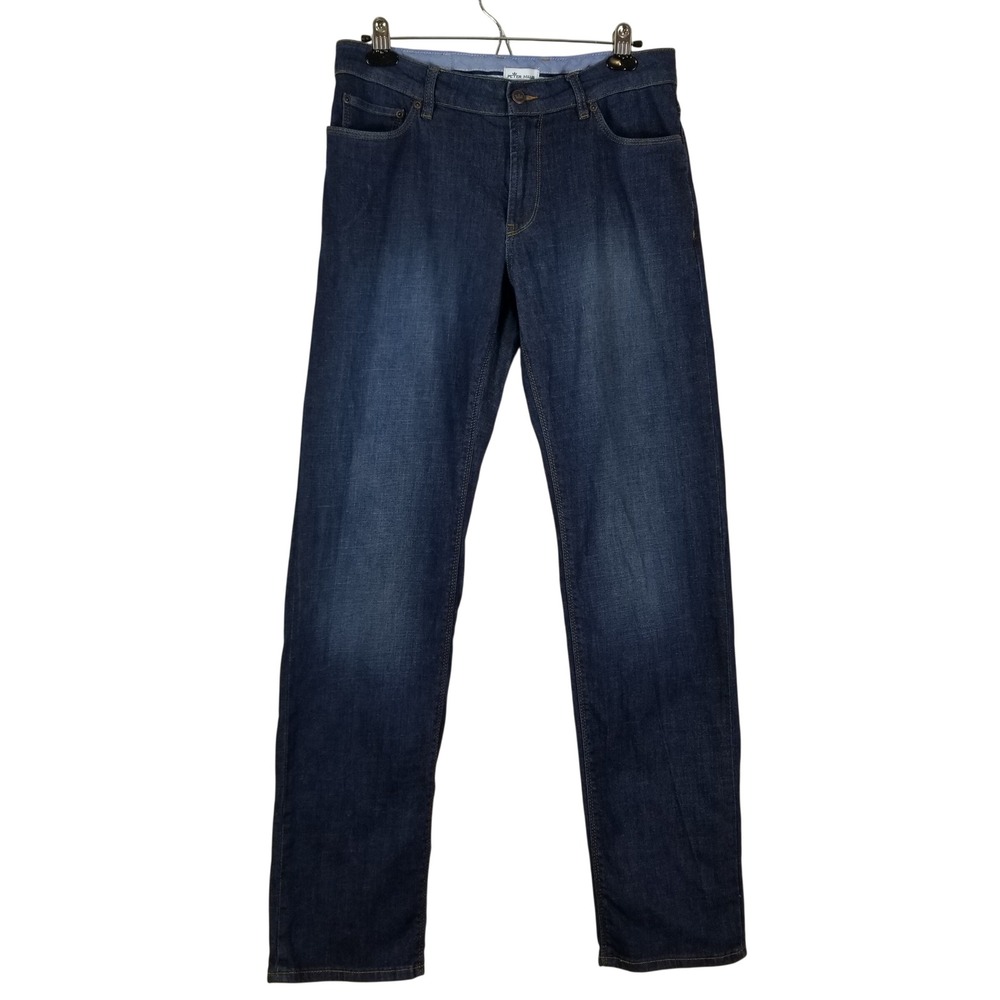 Peter Millar Mens Dark Wash Straight Leg Denim Jeans Size 33 Blue Stretch Pants